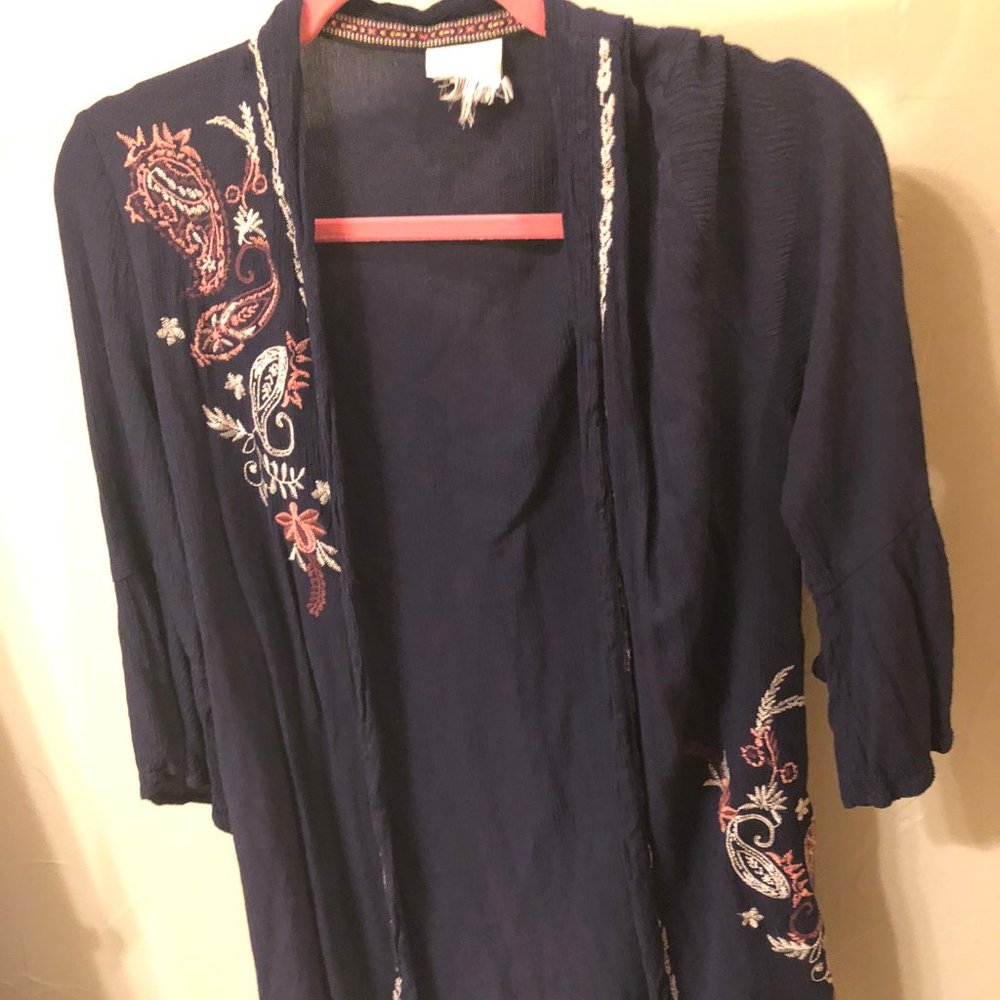 Navy Paisley Kimono